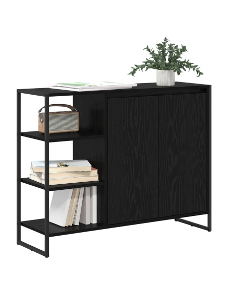 Mobile laterale Rovere Nero 96.5 x 30 x 75 cm Legno multistrato