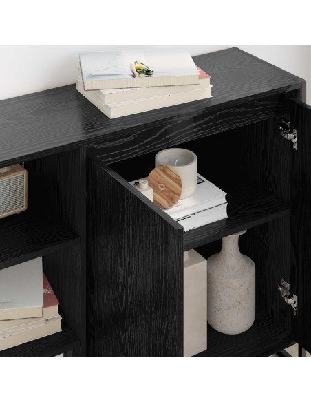 Mobile laterale Rovere Nero 96.5 x 30 x 75 cm Legno multistrato