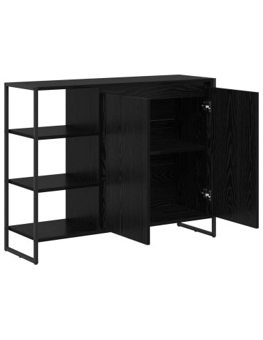 Mobile laterale Rovere Nero 96.5 x 30 x 75 cm Legno multistrato