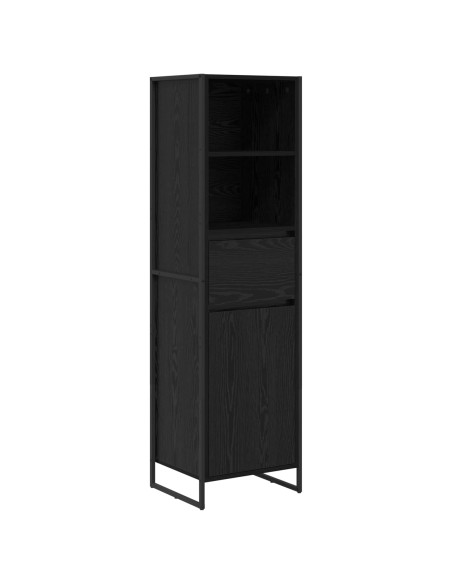 Armadio per Libri con cassetto Rovere Nero 43 x 36 x 150.5 cm