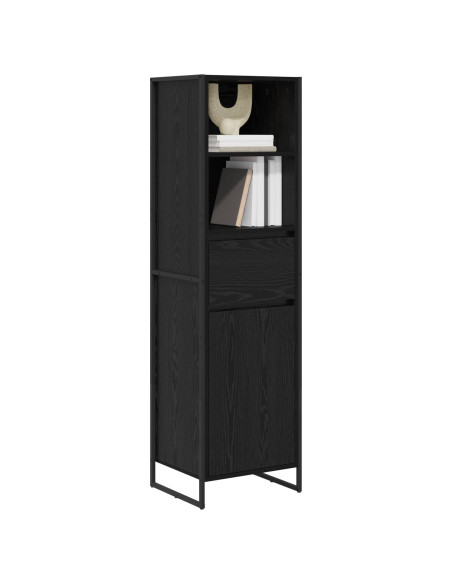 Armadio per Libri con cassetto Rovere Nero 43 x 36 x 150.5 cm