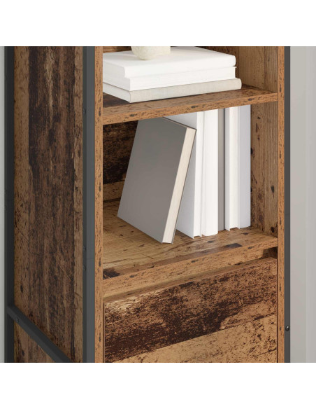 Armadio per Libri con cassetto Legno vecchio 43 x 36 x 150.5 cm