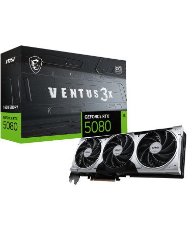 MSI VENTUS GEFORCE RTX 5080 16G 3X OC PLUS scheda video NVIDIA 16 GB GDDR7