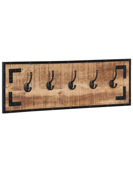 Appendiabiti 2 pz 80x8x25 cm in Legno Massello Grezzo di Mango