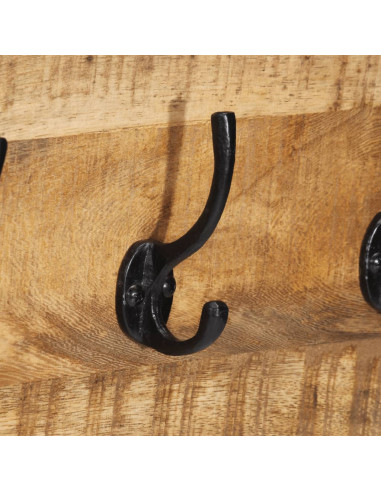 Appendiabiti 2 pz 80x8x25 cm in Legno Massello Grezzo di Mango