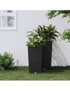 Fioriera con Interno Rimovibile Antracite 11 / 26,5 L PP Rattan