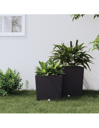 Fioriera con Interno Rimovibile Antracite 21 / 32 L PP Rattan