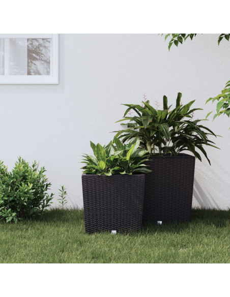 Fioriera con Interno Rimovibile Antracite 21 / 32 L PP Rattan