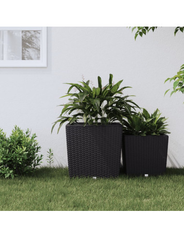 Fioriera con Interno Rimovibile Antracite 37 / 64 L PP Rattan