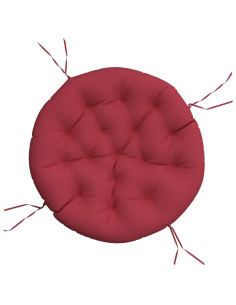 Cuscino Rotondo Rosso Vino Ø 100x11 cm in Tessuto Oxford 2