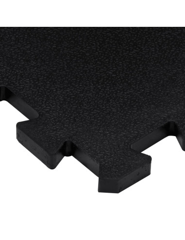 Piastrelle per Pavimenti in Gomma 9 pz Nere 16 mm 30x30 cm