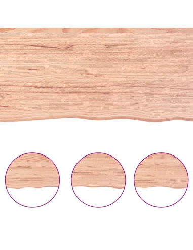 Piano Bagno Marrone 160x30x(2-4) cm Legno Massello Trattato