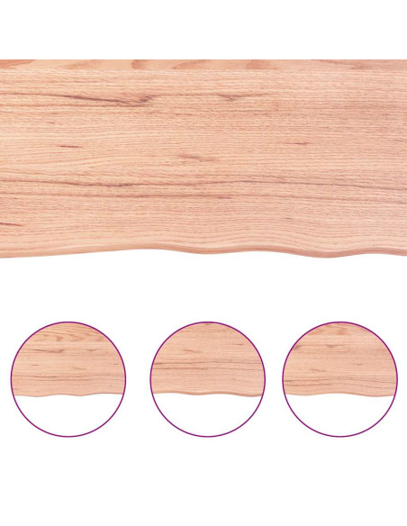 Piano Bagno Marrone 160x30x(2-4) cm Legno Massello Trattato