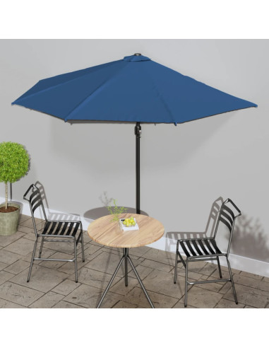Ombrellone Balcone Palo in Alluminio Blu 300x155x223cm a Metà
