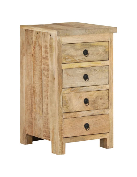 Scrivania a Colonna in Legno Massello di Mango 140x50x77 cm