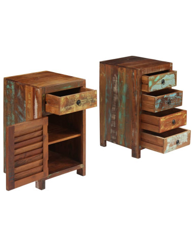 Scrivania a Colonna in Legno Massello di Recupero 140x50x77 cm