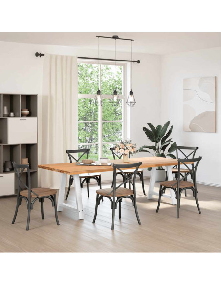 Gambe per tavolo da pranzo a forma di A 2 pz bianche 70x(72-73) cm in acciaio