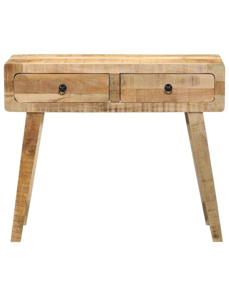 Tavolo Consolle 90x32x75 cm in Legno Massello di Mango Grezzo