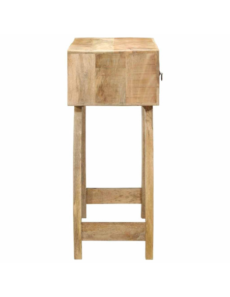 Tavolo Consolle 90x32x75 cm in Legno Massello di Mango Grezzo