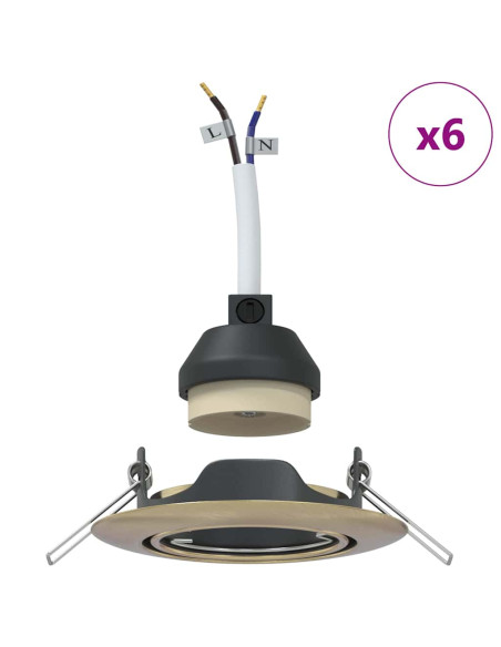 Spotlight 6 pcs Ottone 9 x 9 x 2.5 cm Metallo