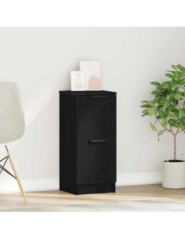 Credenza Rovere Nero 30 x 30 x 70 cm Legno multistrato