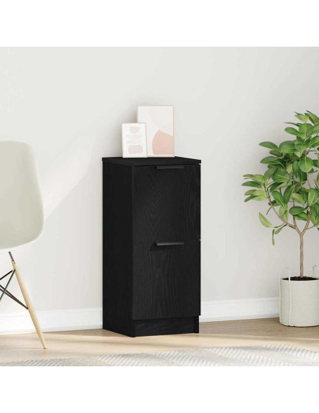 Credenza Rovere Nero 30 x 30 x 70 cm Legno multistrato