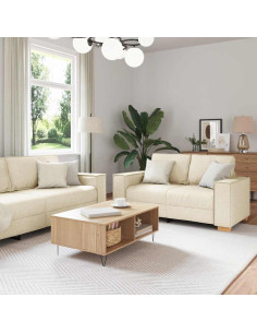 Set di divani 3 pcs Beige 220 x 80 x 84 cm Tessuto misto lino