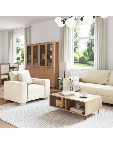 Set di divani 3 pcs Beige 220 x 80 x 84 cm Tessuto misto lino