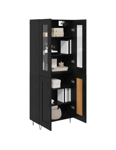 Credenza Rovere Nero 69,5 x 34 x 90 cm Legno multistrato