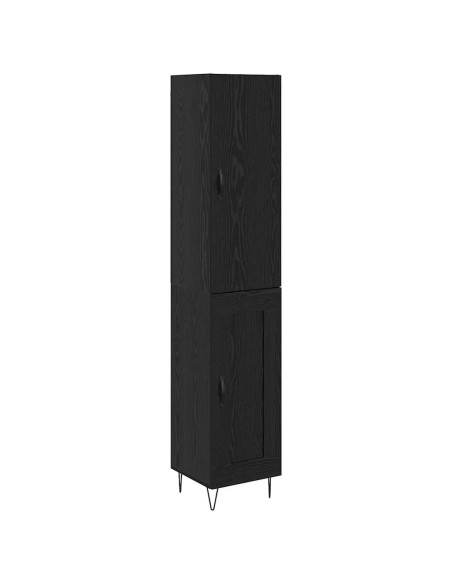 Credenza Rovere Nero 34,5 x 34 x 90 cm Legno multistrato
