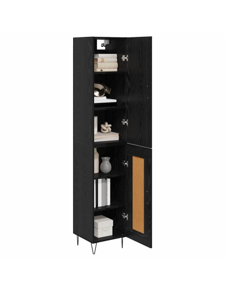 Credenza Rovere Nero 34,5 x 34 x 90 cm Legno multistrato