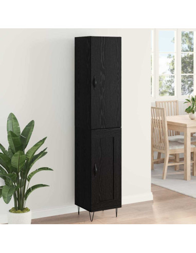 Credenza Rovere Nero 34,5 x 34 x 90 cm Legno multistrato