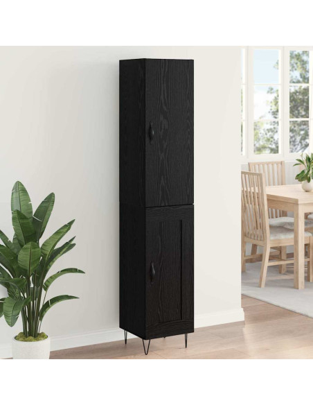 Credenza Rovere Nero 34,5 x 34 x 90 cm Legno multistrato