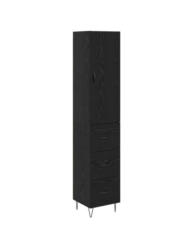 Credenza Rovere Nero 34,5 x 34 x 90 cm Legno multistrato