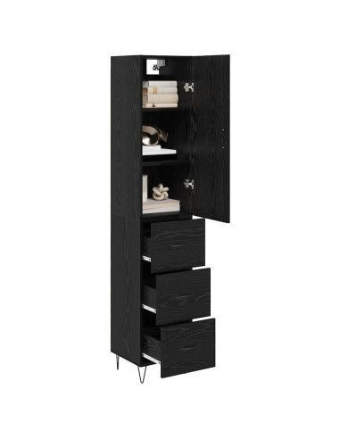 Credenza Rovere Nero 34,5 x 34 x 90 cm Legno multistrato