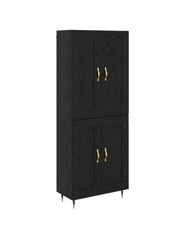 Credenza Rovere Nero 69,5 x 34 x 90 cm Legno multistrato