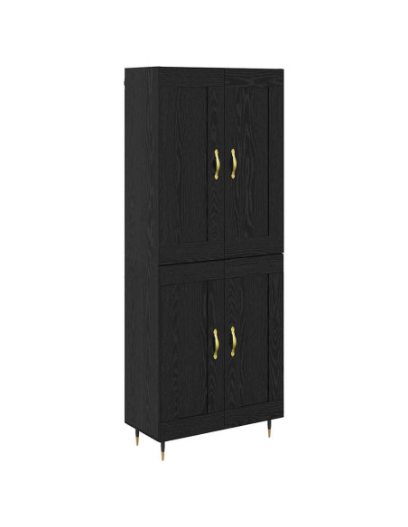 Credenza Rovere Nero 69,5 x 34 x 90 cm Legno multistrato