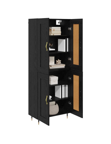 Credenza Rovere Nero 69,5 x 34 x 90 cm Legno multistrato