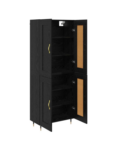 Credenza Rovere Nero 69,5 x 34 x 90 cm Legno multistrato