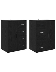 Sideboards Corona 2 pcs Rovere Nero 59 x 39 x 80 cm 2
