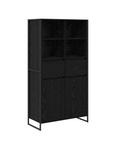 Credenza 2 pcs Rovere Nero 81 x 36 x 150.5 cm Legno multistrato 2