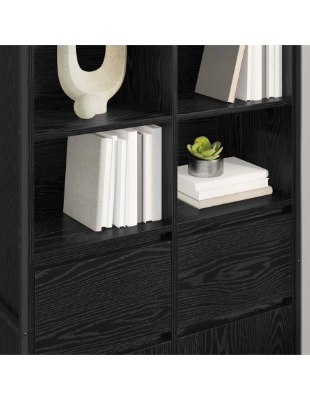 Credenza 2 pcs Rovere Nero 81 x 36 x 150.5 cm Legno multistrato