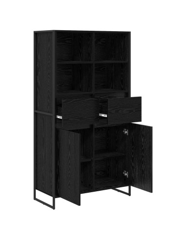 Credenza 2 pcs Rovere Nero 81 x 36 x 150.5 cm Legno multistrato