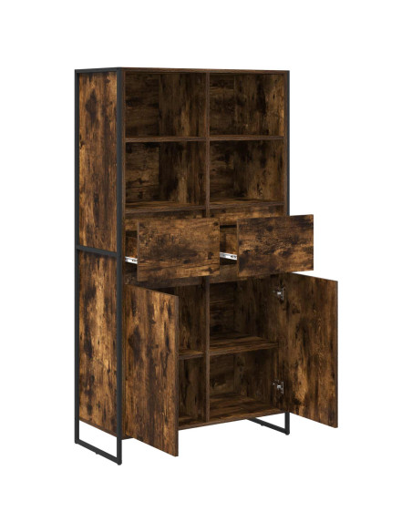 Credenza con cassetto 2 pcs Quercia Fumosa 81 x 36 x 150.5 cm