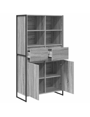 Credenza con cassetto 2 pcs Grigio Sonoma 81 x 36 x 150.5 cm