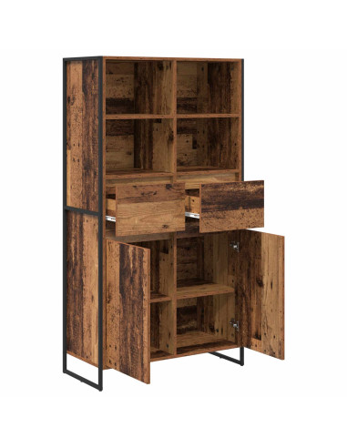 Credenza con cassetto 2 pcs Legno vecchio 81 x 36 x 150.5 cm