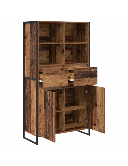 Credenza con cassetto 2 pcs Legno vecchio 81 x 36 x 150.5 cm