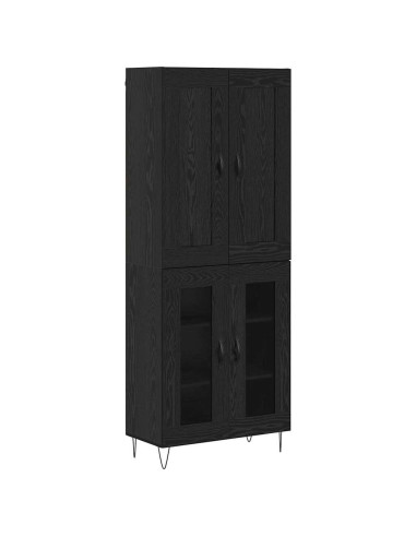 Credenza Rovere Nero 69,5 x 34 x 180 cm Legno multistrato