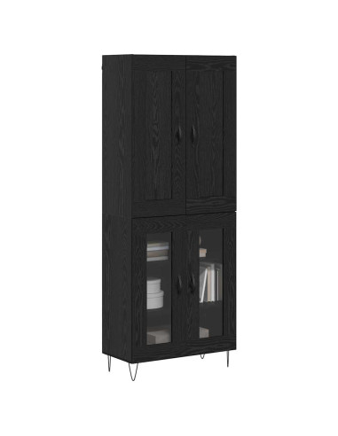 Credenza Rovere Nero 69,5 x 34 x 180 cm Legno multistrato