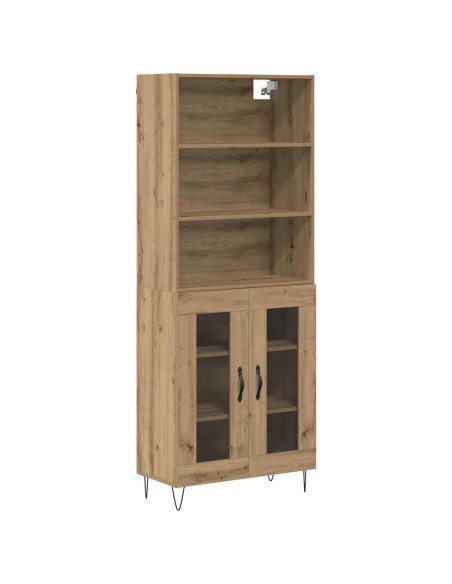 Credenza 2 pcs Rovere artigianale Legno multistrato